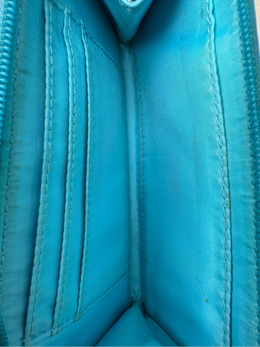 Coach Robins Egg Blue Y2K Vintage Perforated Wallet And Picture Frame Keychain - Picture 5 of 15